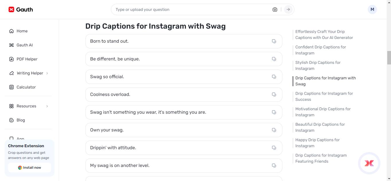 Boost your online impression with drip instagram captions by Gauth